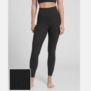 Athleta Black High-Waisted Ribbed Elation Leggings Size S
